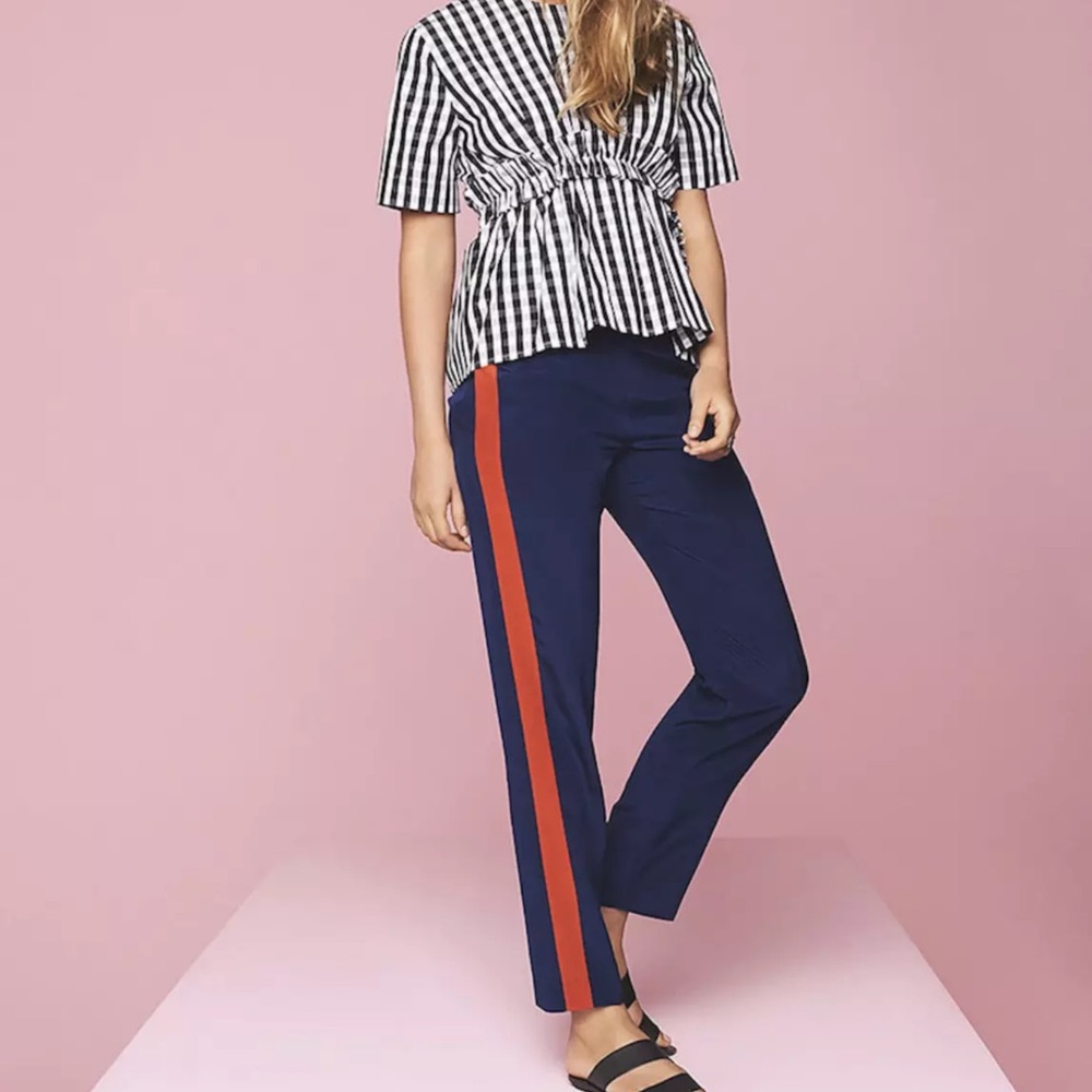 Tory Burch Desmond Side Stripe Pants 100% Silk - Picture 8 of 8